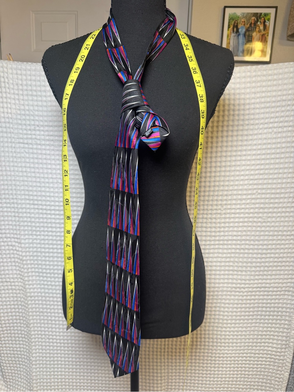 Vintage 90’s Marco Polo Geometric Abstract  Black Tie